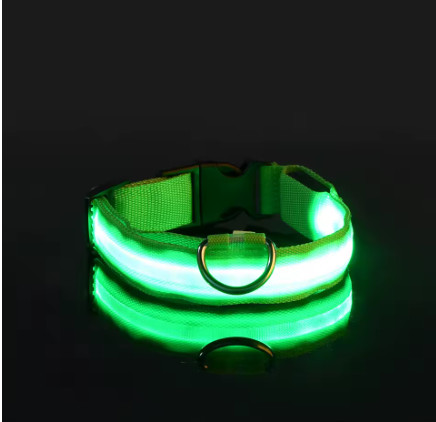 Correa LED de nailon para perro, seguridad nocturna, parpadeante, que brilla en la oscuridad, luminosa, fluorescente, para mascota