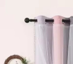 Cortinas perforadas de doble capa degradadas, estrellas ahuecadas, decoración de sombreado para habitación infantil, juego de una pieza