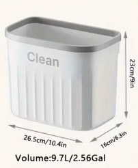 Cubo de basura de cocina de 12L, cubo de basura colgante montado en la pared con tapa, cubo de basura para gabinete debajo del fregadero, cubo de basura para Compost