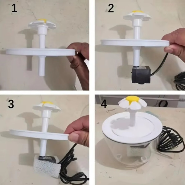 Dispensador de agua para gatos, 1200mL,  bebedero silencioso con USB
