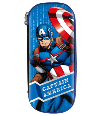 Estuche de lápices para estudiantes de Disney, Capitán América, Iron Man, Spiderman, nuevo estuche de lápices de gran capacidad con dibujos animados
