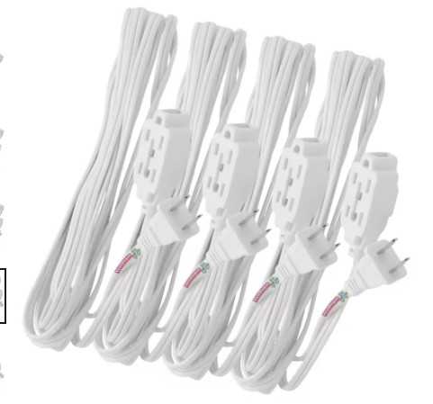 Extensiones Eléctricas Multiusos, MXVOH, 4m, 16 AWG, 3 Contactos, 127V, 7A, ABS/Cobre, Blanco.