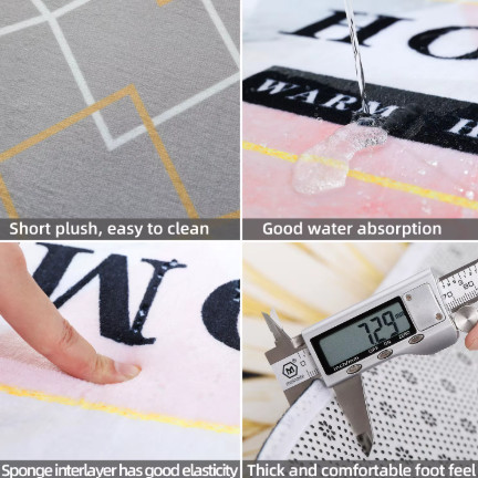 Felpudo con estampado Floral y letras para puerta, alfombra para baño, cocina, jardín, antideslizante, pequeña, para el hogar, cocina, bienvenida, 1 ud
