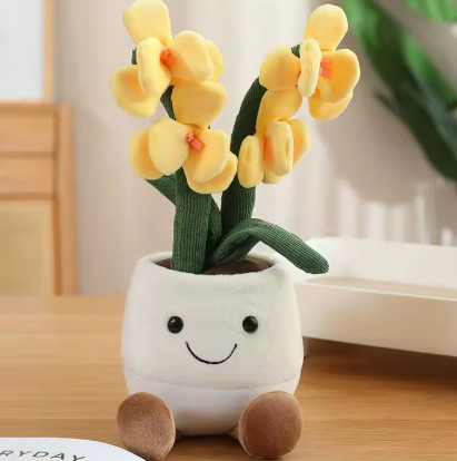 Figura de maceta de 35cm, juguete de peluche relleno de simulación, almohada bonita de anime de dibujos animados, decoración divertida para el hogar, adorno de oficina