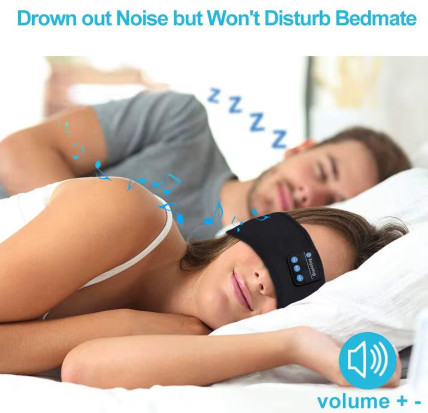 Fone-Auriculares deportivos inalámbricos con Bluetooth, diadema elástica para dormir, máscara de ojos para música