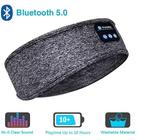 Fone-Auriculares deportivos inalámbricos con Bluetooth, diadema elástica para dormir, máscara de ojos para música
