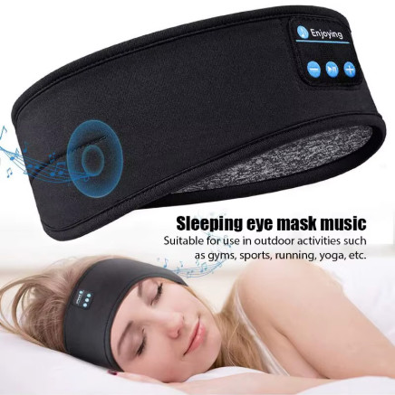 Fone-Auriculares deportivos inalámbricos con Bluetooth, diadema elástica para dormir, máscara de ojos para música