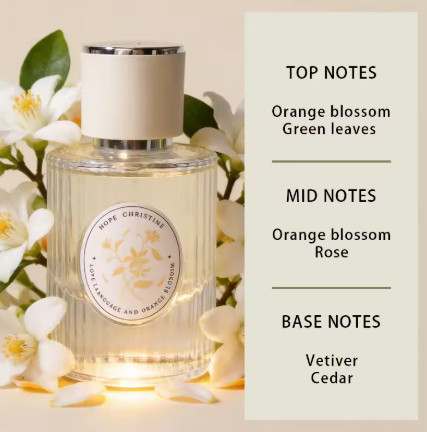 Fragancia de Flor de Azahar de la Marca HOPE CHRISTINE para Mujer, Notas Florales Originales de Larga Duración, Perfume de 50 ml