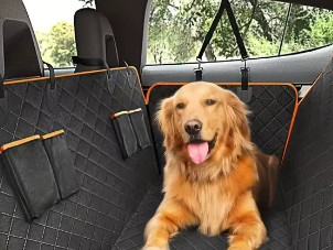 Funda ideal para asiento de automóvil, actualiza tus asientos de automóvil con esta funda para hamaca para perros impermeable y resistente a los arañazos.