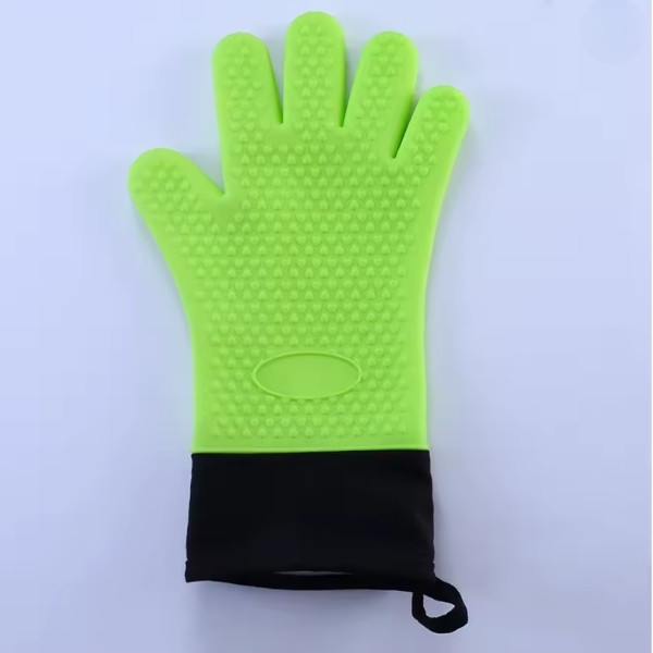 Guantes de horno de doble capa, guantes para hornear resistentes al calor con silicona y algodón