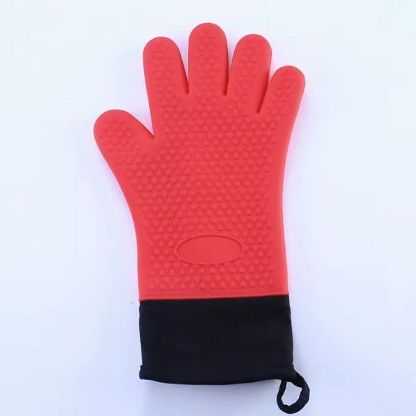 Guantes de horno de doble capa, guantes para hornear resistentes al calor con silicona y algodón