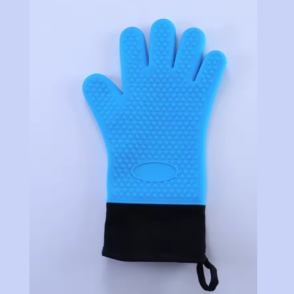 Guantes de horno de doble capa, guantes para hornear resistentes al calor con silicona y algodón