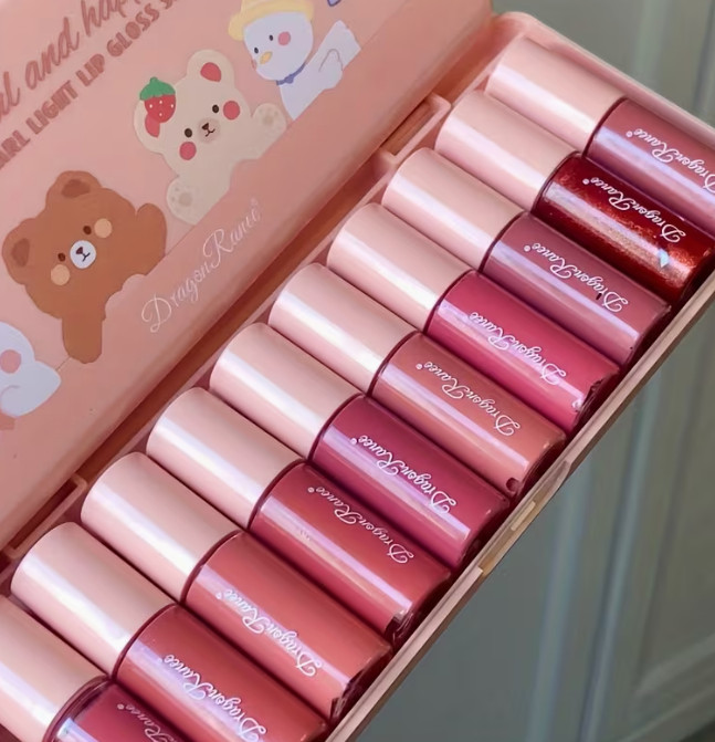 Juego de 10piezas de brillo de labios - Fácil de aplicar con brillo de espejo de purpurina fina, brillo de labios hidratante y no pegajoso, paleta de colores mixtos para todos los