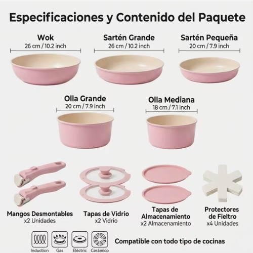 Juego de batería de 11 piezas de utensilios de cocina antiadherentes con batería
