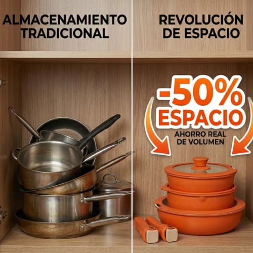 Juego de batería de 11 piezas de utensilios de cocina antiadherentes con batería