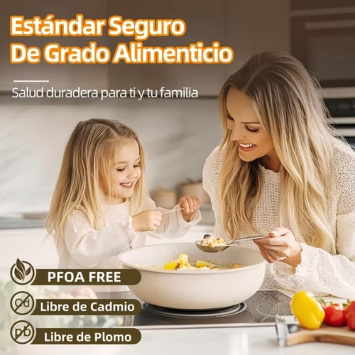 Juego de batería De Cocina 22 pz,, Juego De Sartenes Utensilios Antiadherente
