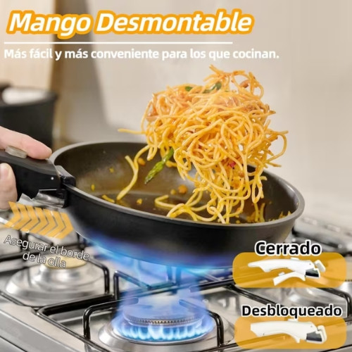 Juego de batería De Cocina 22 pz,, Juego De Sartenes Utensilios Antiadherente