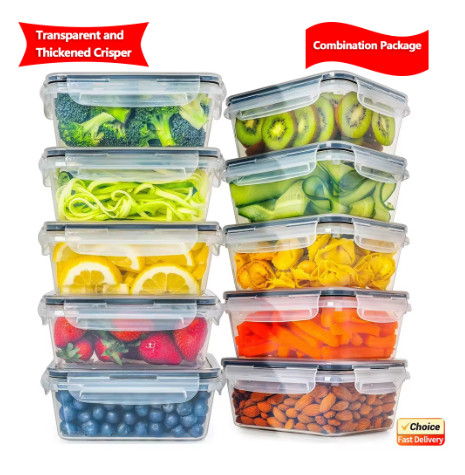 Juego de contenedores de almacenamiento de alimentos de 4 piezas con tapas a presión fáciles (4 tapas + 4 contenedores) - Contenedores de plástico herméticos para despensa