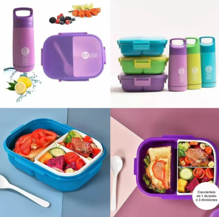 Juego De Lonchera Con Utiles Escolares Para Transportar Comida Ideal Para El Trabajo La Escuela Vacaciones Camping Almacenamiento De Comida