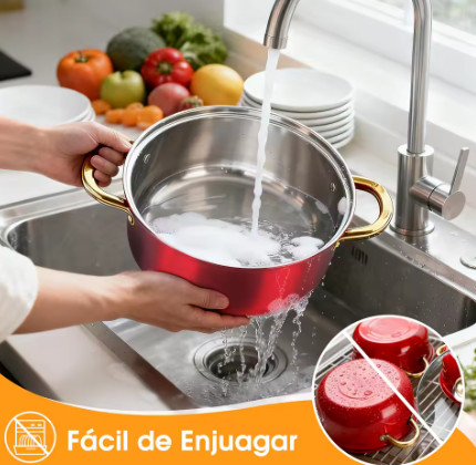 Juego de Ollas de Cocina de 5 Piezas, Acero Inoxidable con Tapa de Vidrio, Multiusos 1 vendido(s) 100K+ artículos similares vendidos  1 vendido(s)