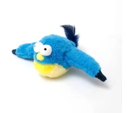 Juguete de Peluche Eléctrico Interactivo para Gatos con Forma de Pájaro, con Plumas, Sonido, Hierba Gatera y Resistente a Mordidas, Recargable