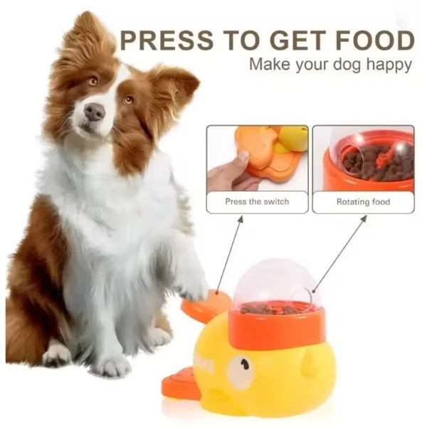 Juguete interactivo 2 en 1 para perros, dispensador automático de comida para mascotas