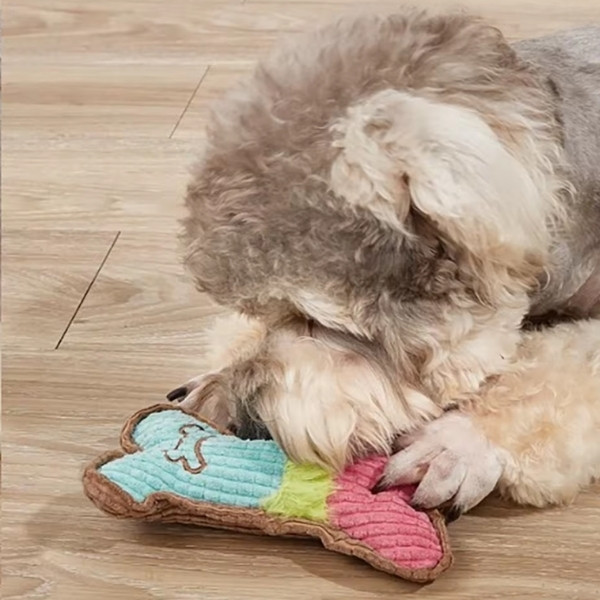 Juguete para masticar para perros de peluche con huesos para cachorros de razas pequeñas y medianas