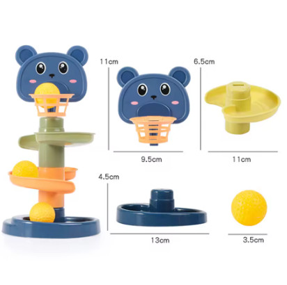 Juguetes Montessori para bebés, torre de pila de bola rodante, juguete educativo temprano para bebés, pista giratoria, regalo para bebés, juguete de apilamiento para niños