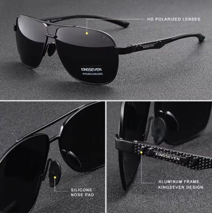 KINGSEVEN gafas de sol polarizadas de aluminio para hombre, lentes UV400 HD, protección ocular piloto, gafas fotocromáticas para mujer, gafas de visión nocturna