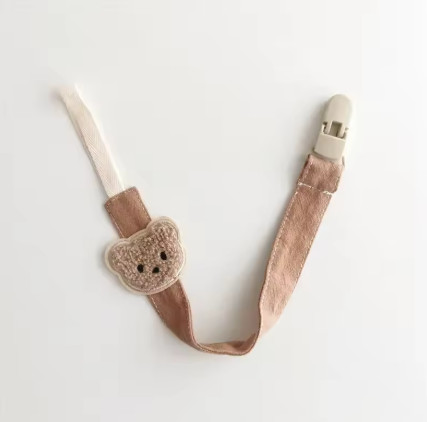 Lindo oso bebé chupete cadena Clips soportes Anti-caída cadena dibujos animados dentición Clips mordedor juguete chupete Correa