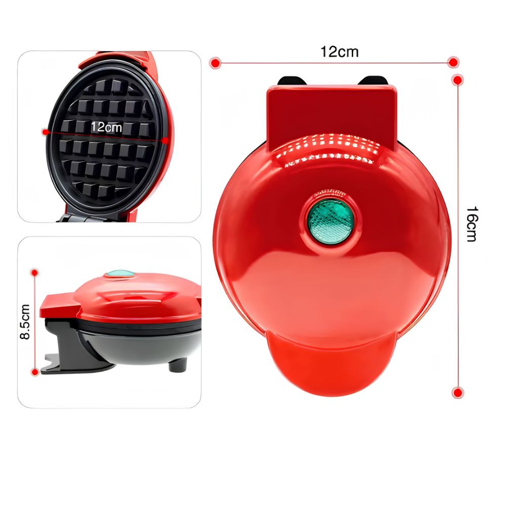 Máquina Eléctrica para Hacer Waffles Mini con Recubrimiento Antiadherente