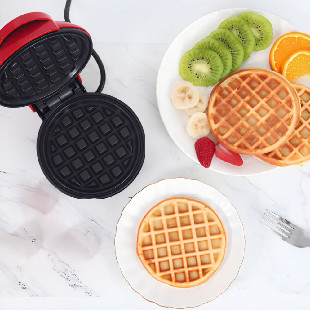 Máquina Eléctrica para Hacer Waffles Mini con Recubrimiento Antiadherente