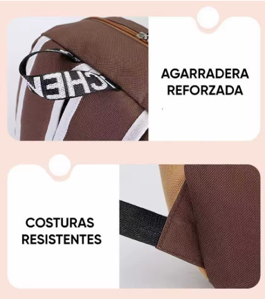 Mochila Capibara Kawaii Escolar 4 Compartimentos Multifuncional Marron Rosa Moda Gran Capacidad Ligera Con Estampado Para Niño Niña Adolecentes Practico
