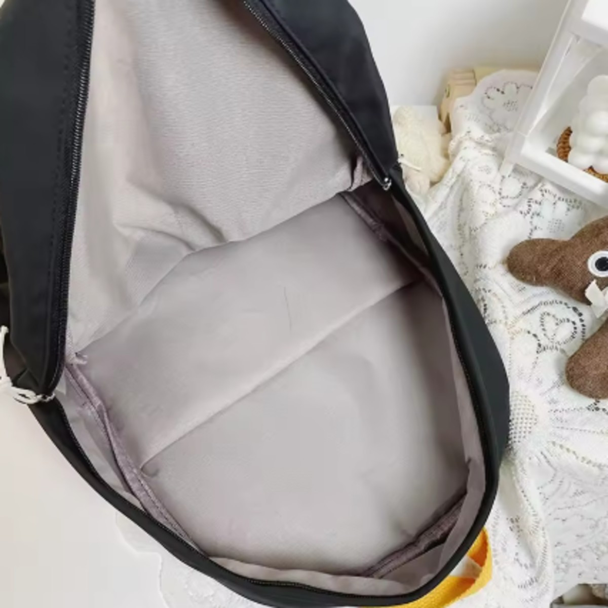 Mochila coreana con bonito gato de dibujos animados para mujer, mochila escolar para estudiantes de secundaria, mochila de viaje impermeable de nailon de gran capacidad