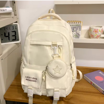Mochila de gran capacidad, material de nailon ligero y duradero para niñas de secundaria y preparatoria, bolso de hombro resi...