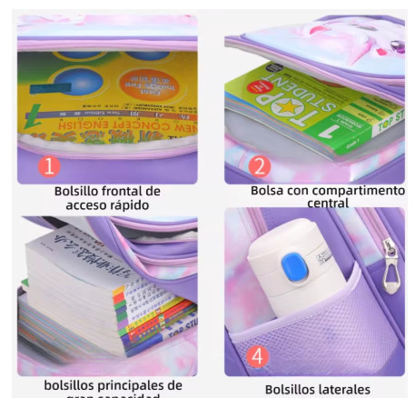 Mochila escolar con ruedas para niños, juego de 3 piezas, incluye lonchera térmica y estuche.