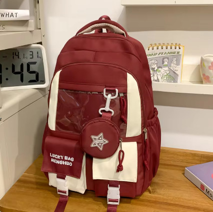 Mochila impermeable de gran capacidad, ligera, de doble asa, para niñas de primaria y secundaria, con compartimento