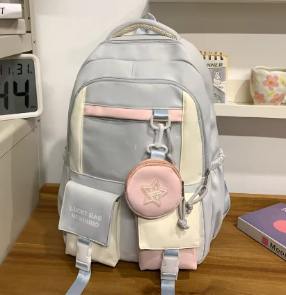 Mochila impermeable de gran capacidad, ligera, de doble asa, para niñas de primaria y secundaria, con compartimento