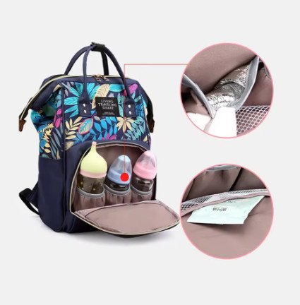 Mochila para mamá, mochilas de hombro para mujer, gran capacidad, bolsas de lactancia para mamá y bebé, mochila estampada a la moda para mujer al aire libre