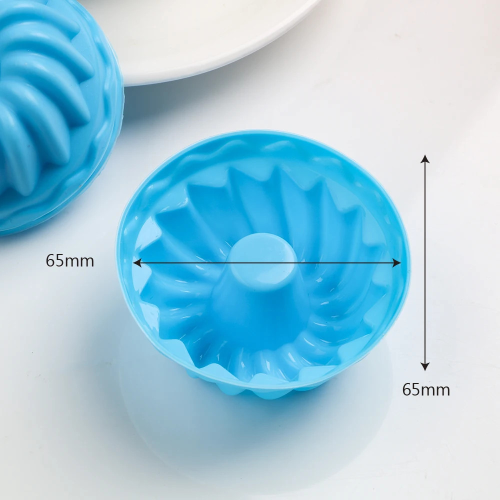 Molde de silicona para pudín, magdalenas, muffins, Donut, molde antiadherente para hornear gelatina, 12 unids/set con forma de hilo