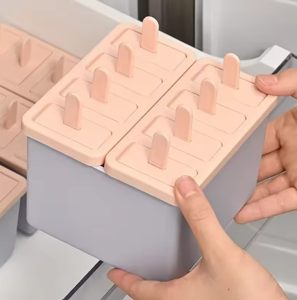 Molde para paletas/sorbentes, paletas domésticas de calidad alimentaria, caja de hielo congelada, herramientas abrasivas con tapa, artefacto de helado casero