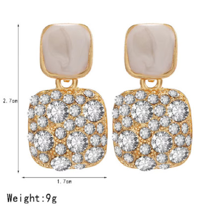 Nuevos pendientes geométricos de cristal brillante púrpura Vintage para mujer, pendientes de gota finos y encantadores, joyería