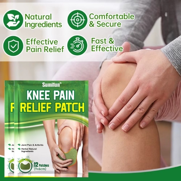 Parches analgésicos de rodilla Sumifun, pegatina de autocalentamiento de ajenjo, yeso para aliviar el dolor de artritis reumatoide muscular articular
