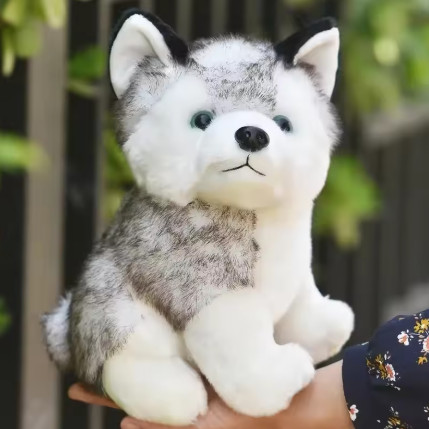 Peluche de cachorro Kawaii, simulación de Husky, lindo peluche de perro Husky, muñeco de peluche, juguetes para niños, regalo de Navidad, regalo de cumpleaños