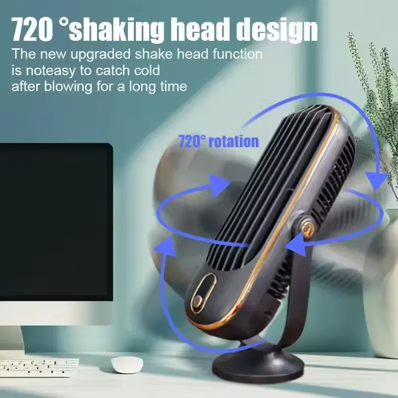 Ventilador de Escritorio Portátil Mejorado con Batería Grande y Doble Motor, para Oficina