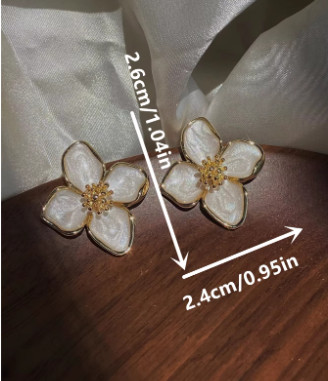 Pendientes con pasador de flor esmaltada caída de hibisco para mujer y niña, moda francesa Ins Vintage 2023, regalos de joyería románticos