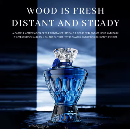 Perfume C2U Sapphire, perfume para hombre. Fragancia amaderada de 75 ml, aroma duradero, perfume original de marca para hombre, fragancia azul