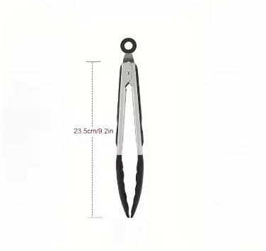 Pinzas de Cocina de Acero Inoxidable Resistentes, Disponibles en 3 Tamaños, con Puntas de Silicona, Resistentes al Calor, Diseño de Bloqueo, Agarre Seguro