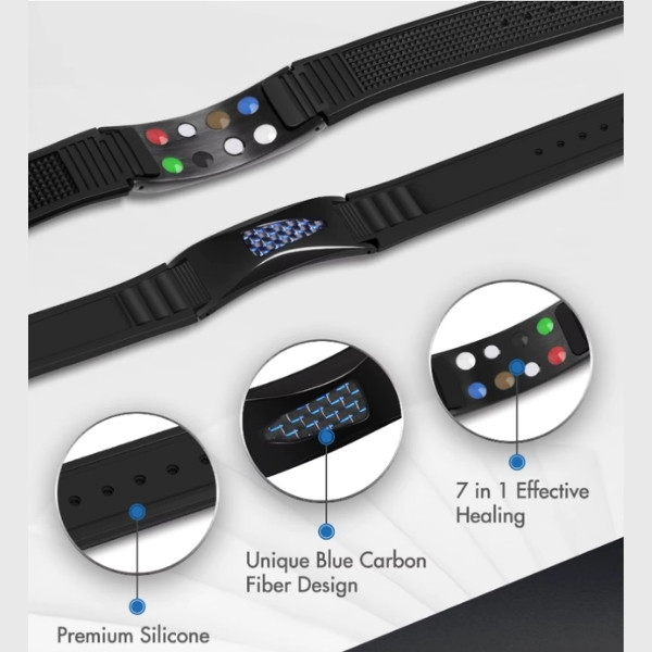 Pulseras deportivas magnéticas de silicona 7 en 1 con imanes energéticos Pulsera de salud impermeable y ajustable para hombres y mujeres
