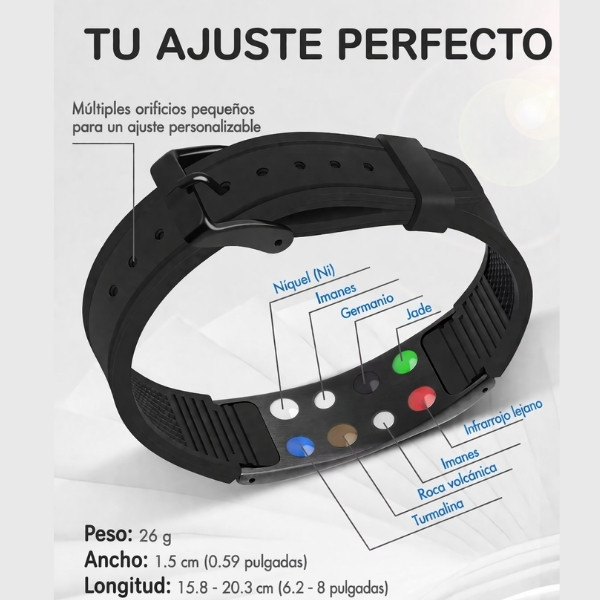 Pulseras deportivas magnéticas de silicona 7 en 1 con imanes energéticos Pulsera de salud impermeable y ajustable para hombres y mujeres